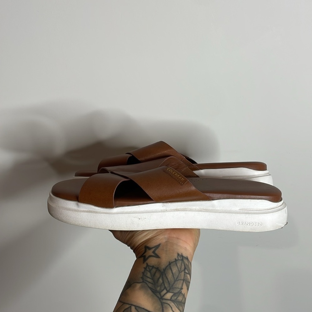 Cole Haan | Women’s Grandpro Leather Crisscross Slides Size 11 - Picture 4 of 7